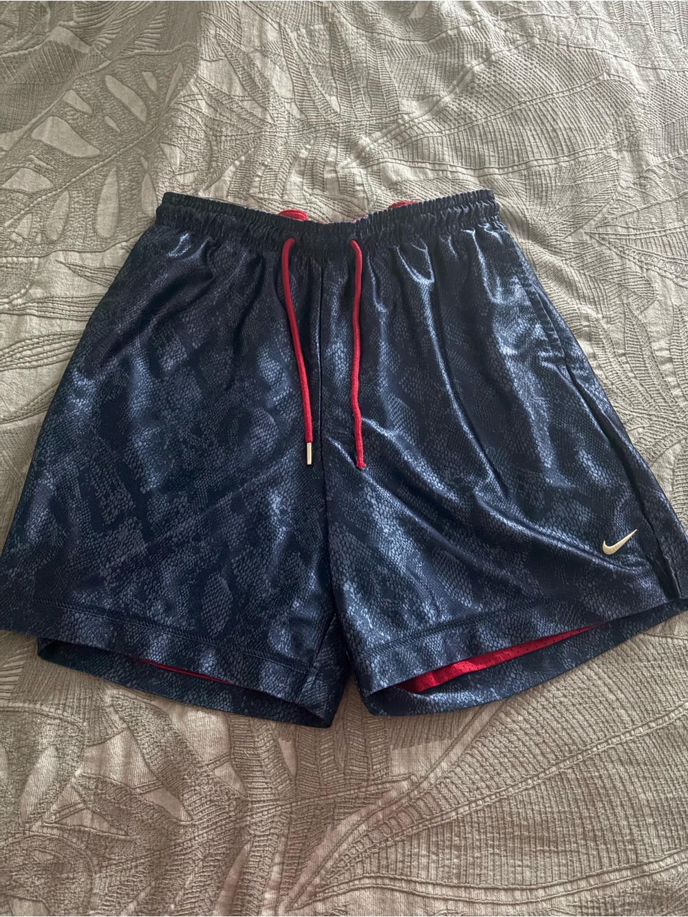 Nike Kobe Men's Navy Athletic Shorts with Red Drawcord